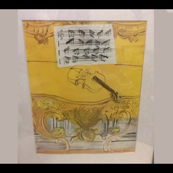 Yellow Console with Violin  - Framed Mini Print - Picture 2 of 7